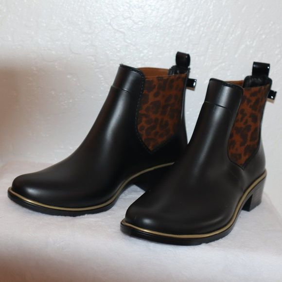 Sold Kate Spade Sedgewick Domina Leopard Print Chelsea Ankle Rain Boots Size 7 - Picture 3 of 7